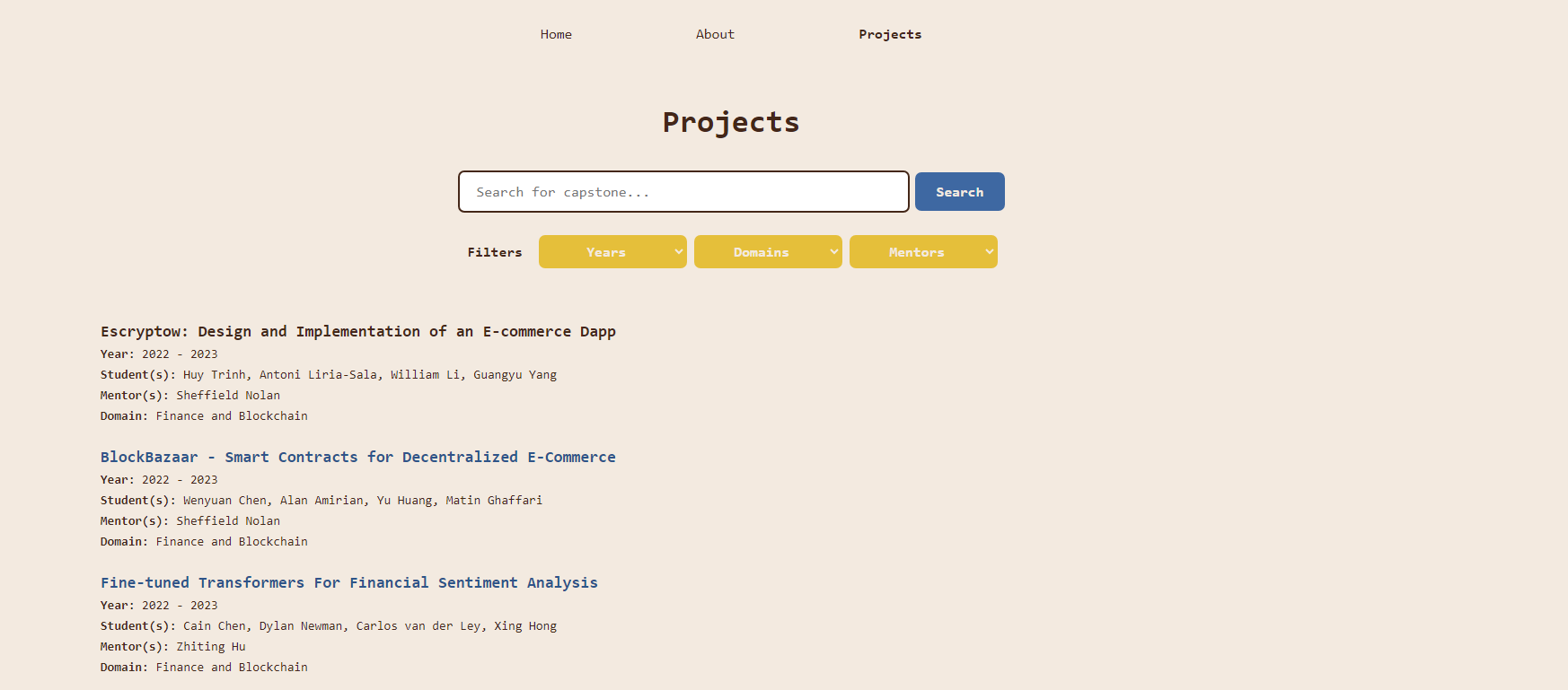 Capstonian Project Page